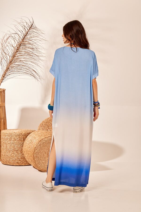 VESTIDO LONGO AZUL TIE DYE COM BOLSOS - Image 2